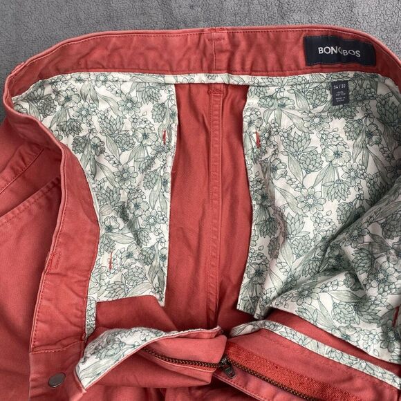 Bonobos Men's Tailored Stretch Chinos Size 34 x 32 Pink Pockets - Picture 11 of 16